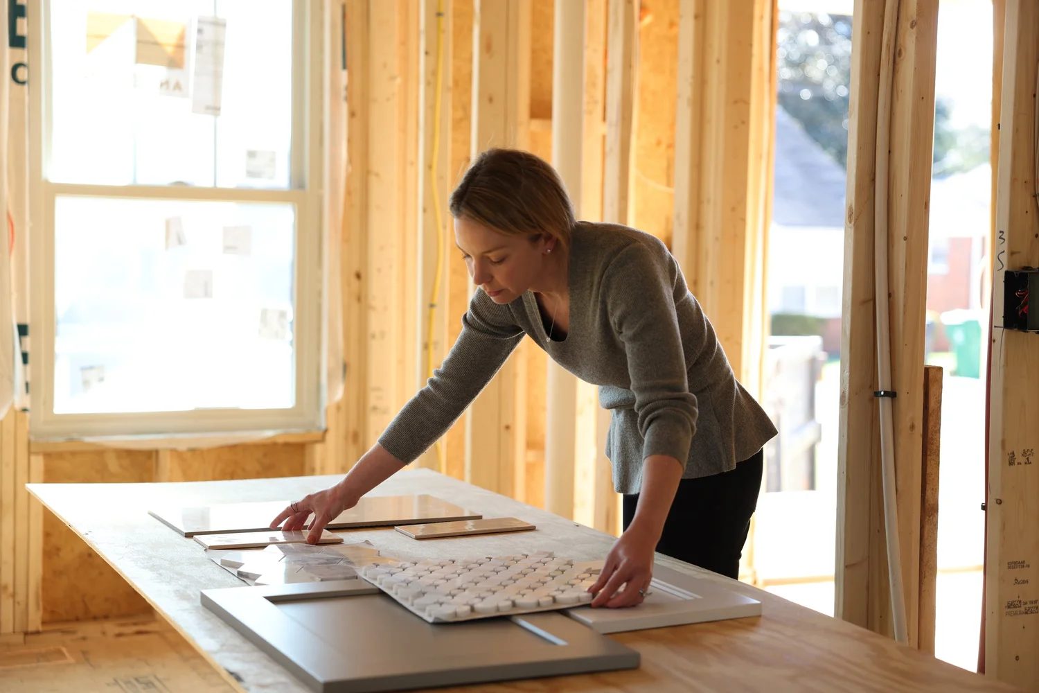 Kate Murphy reviewing plans